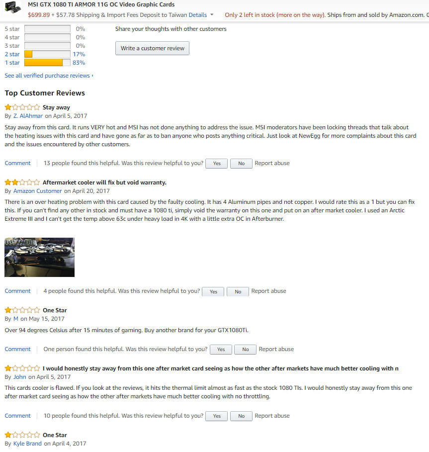 msi 1080ti armor amazon