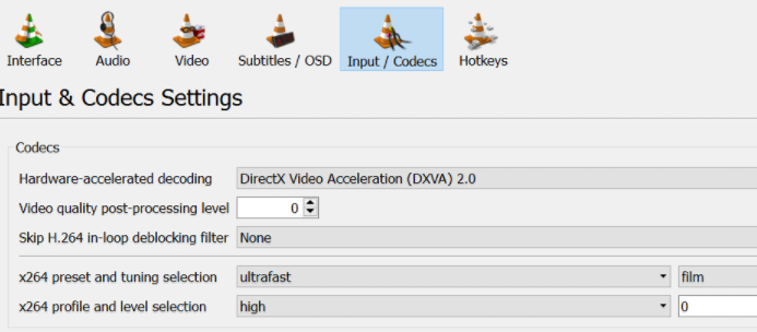 vlc settings multitask