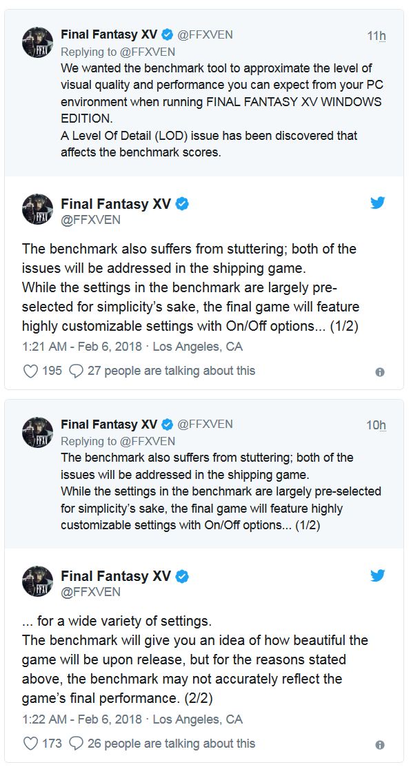 ffxv bench fix tweet